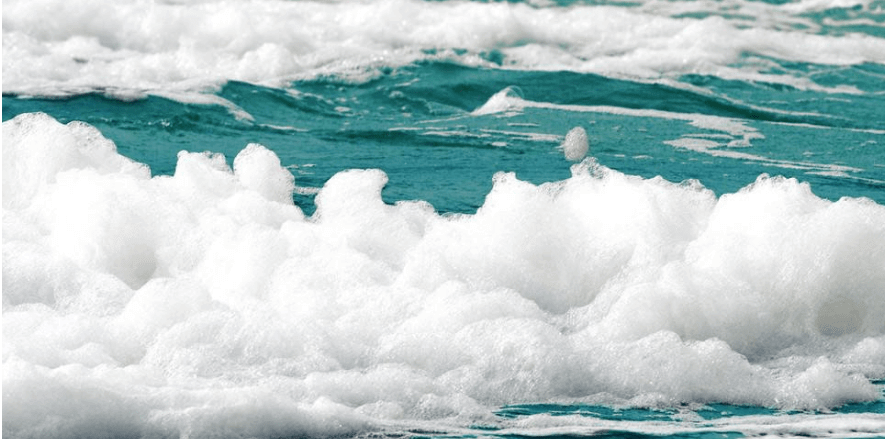 （圖：海水水處理起泡現(xiàn)場）